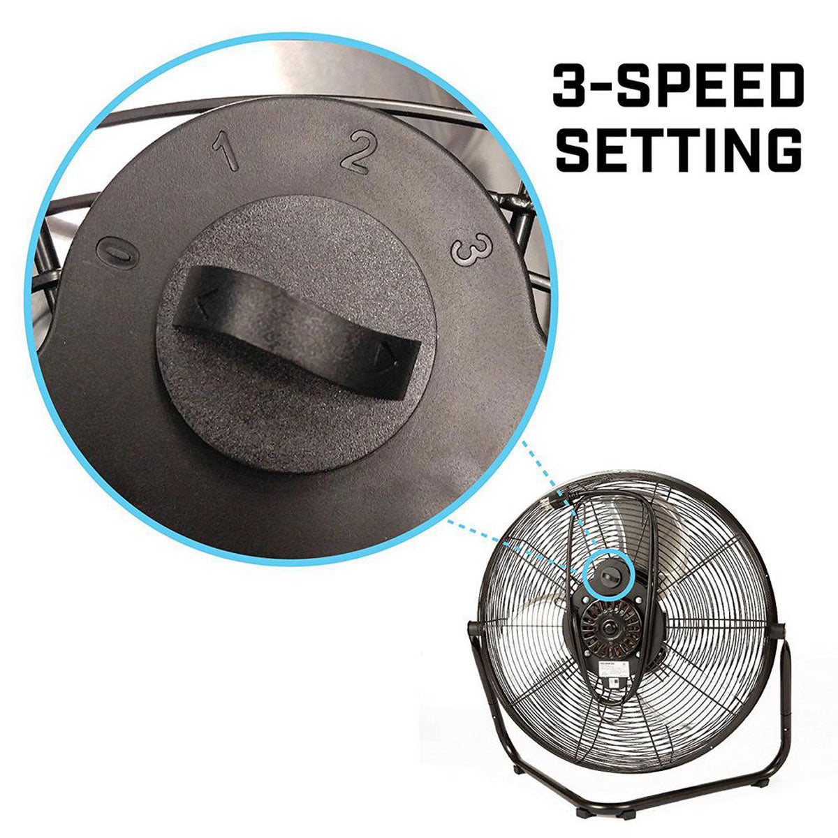 EdenPURE 360 Super Fan 3-speed setting