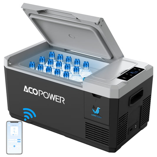 LiONCooler Mini Solar Powered Car Fridge Freezer, 19 Quarts