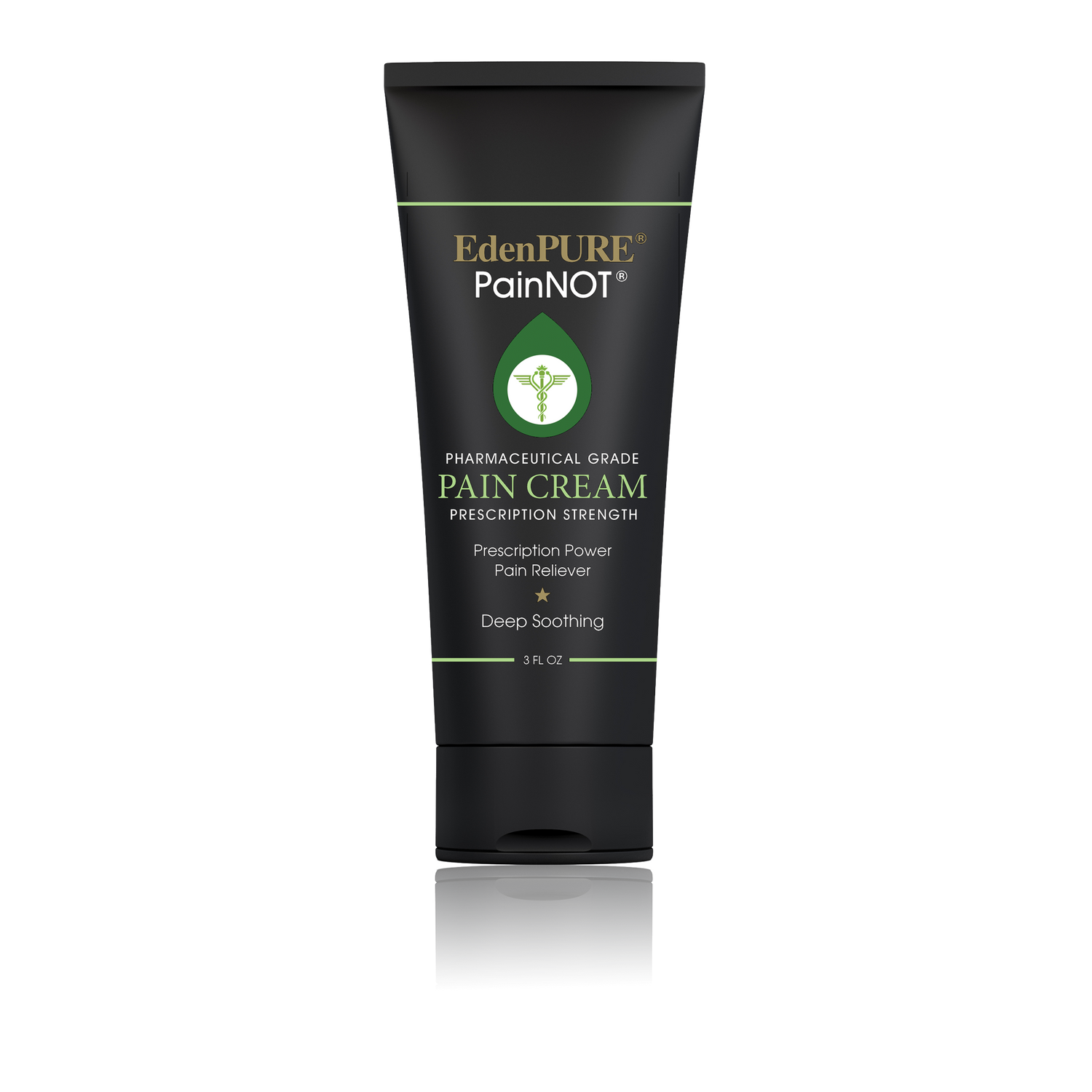 EdenPURE PainNOT pharmaceutical grade pain cream tube with prescription strength for deep soothing relief on white background