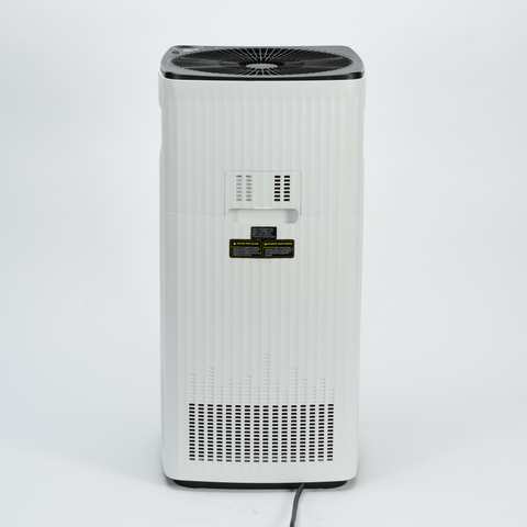 EdenPURE G-Pro Air Purifier in white with vertical vents and black top fan on white background
