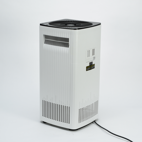 EdenPURE G-Pro Air Purifier by Airdog with white body and black top grill on white background