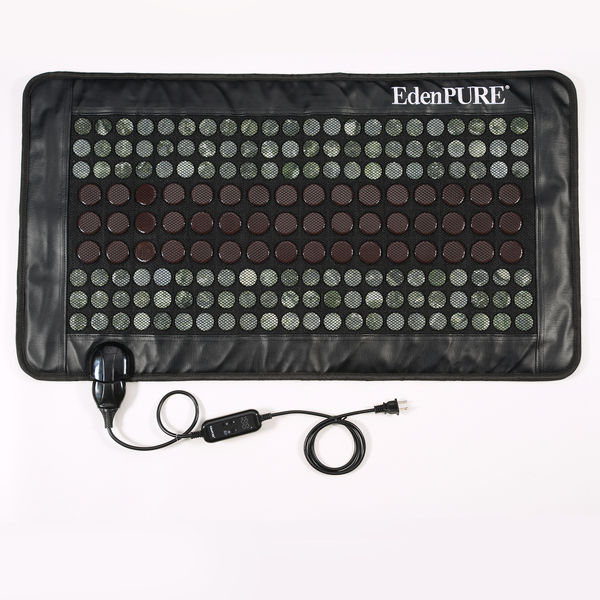 EdenPURE TotalRELIEF heating pad with black surface and control panel attached for Far Infrared pain relief therapy