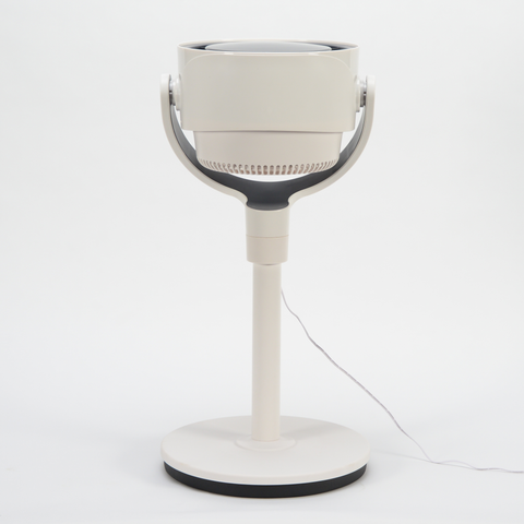 EdenPURE TurboAIR Fan in white with round base and adjustable head against white background