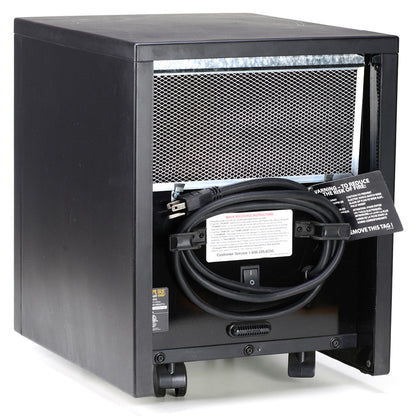 Refurbished EdenPURE Classic CopperPLUS Infrared Heater showing rear vent, power cord, and on/off switch on white background