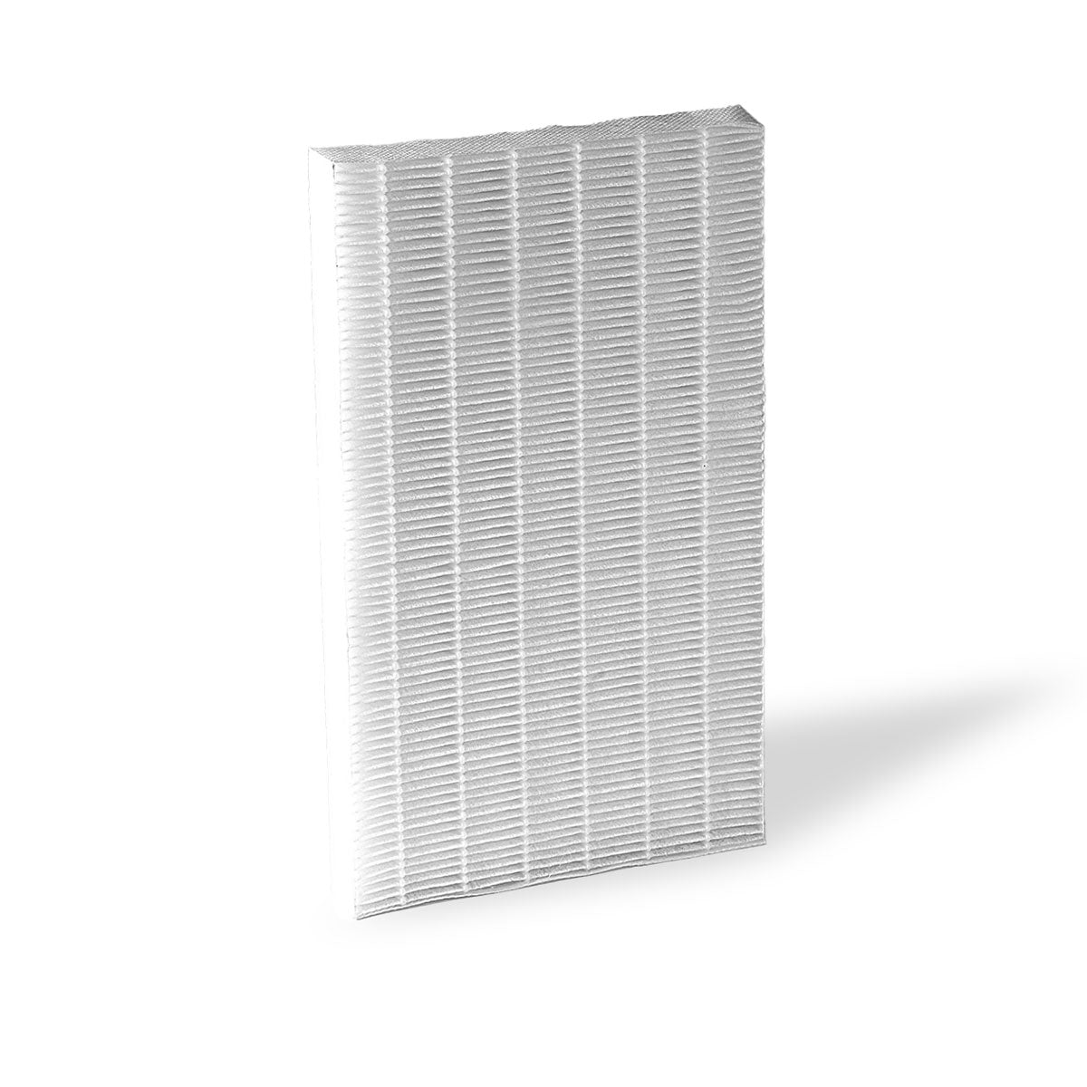 Replacement high-efficiency air filter for EdenPURE GEN50 Infrared Heater with white pleated design on white background