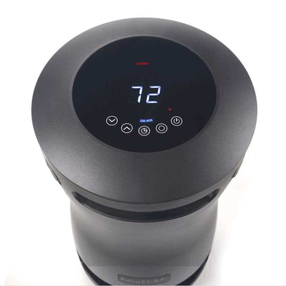 Top view of EdenPURE 360 Super Climater refurbished heater digital control panel showing temperature display and function buttons