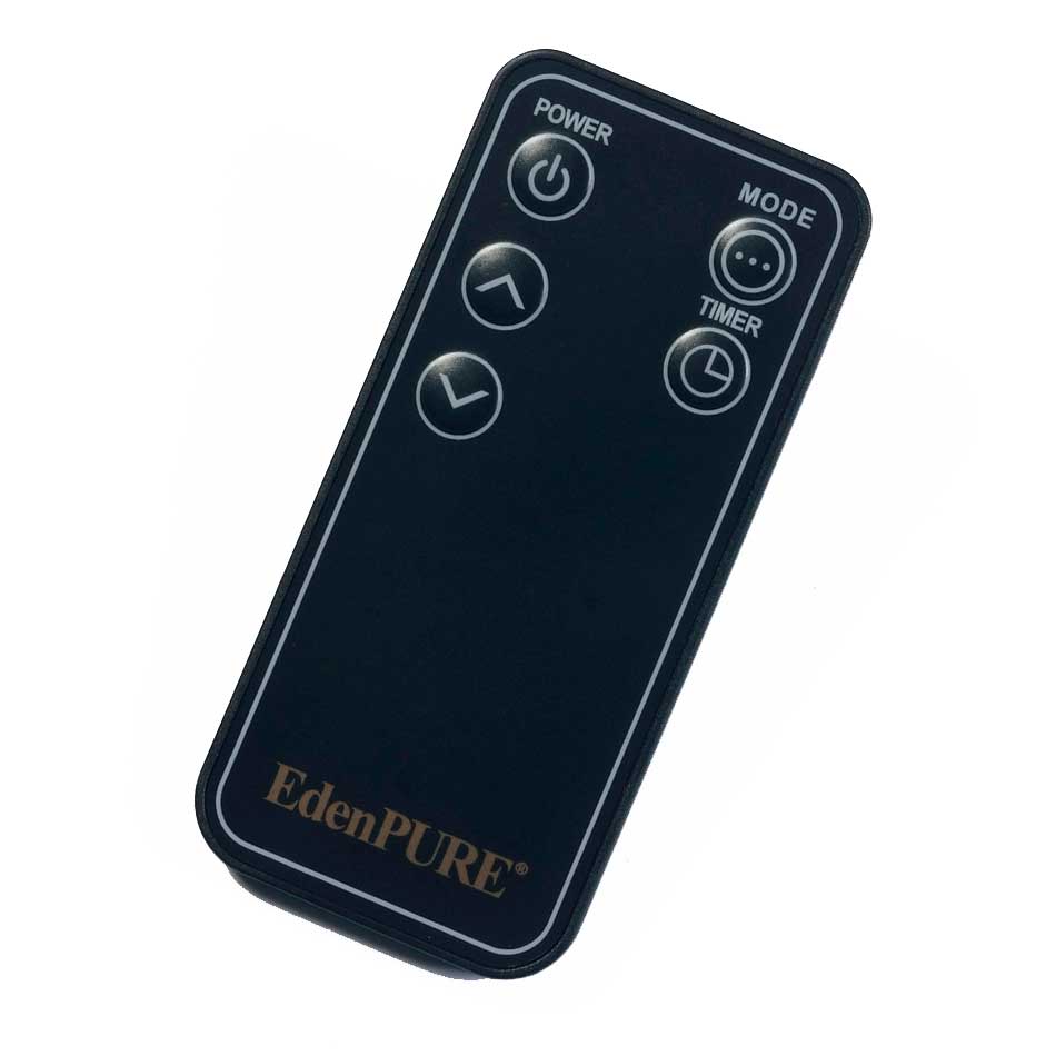 EdenPURE black remote control for 360 Super Climater heater with power, mode, timer, and temperature buttons